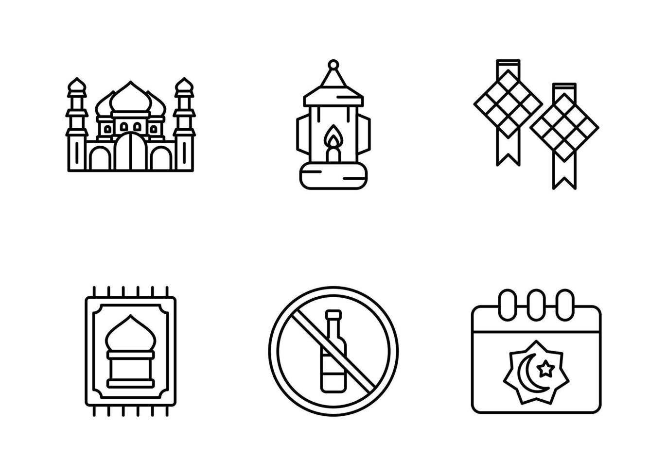 Muslim Vector Icon Set