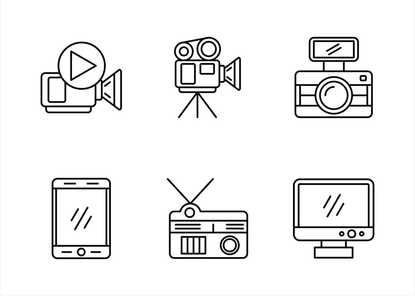 conjunto de iconos vectoriales multimedia vector