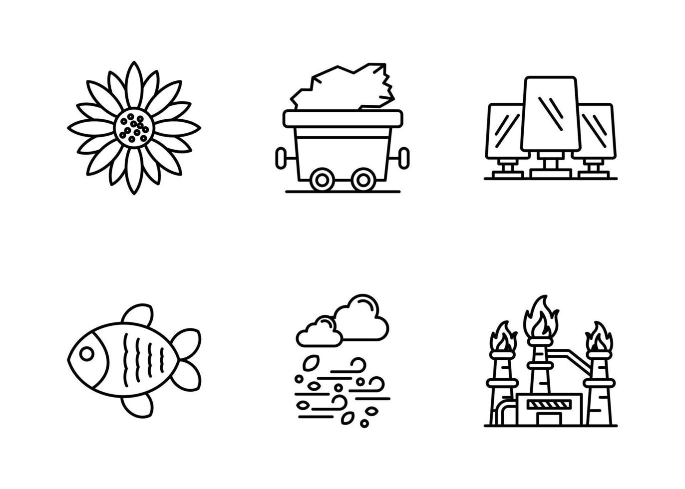 Natural Resources Vector Icon Set