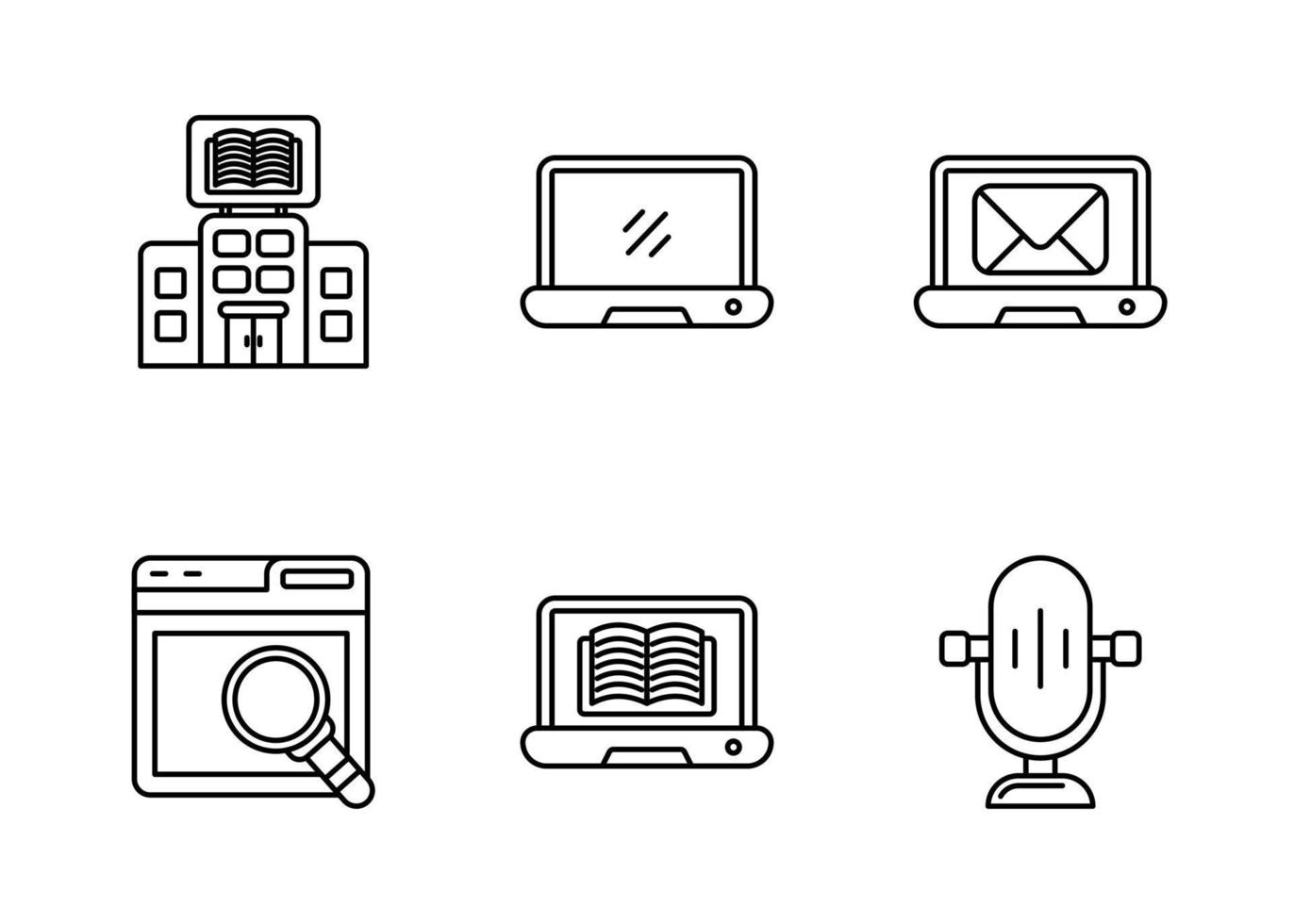 conjunto de iconos de vector de educación en línea