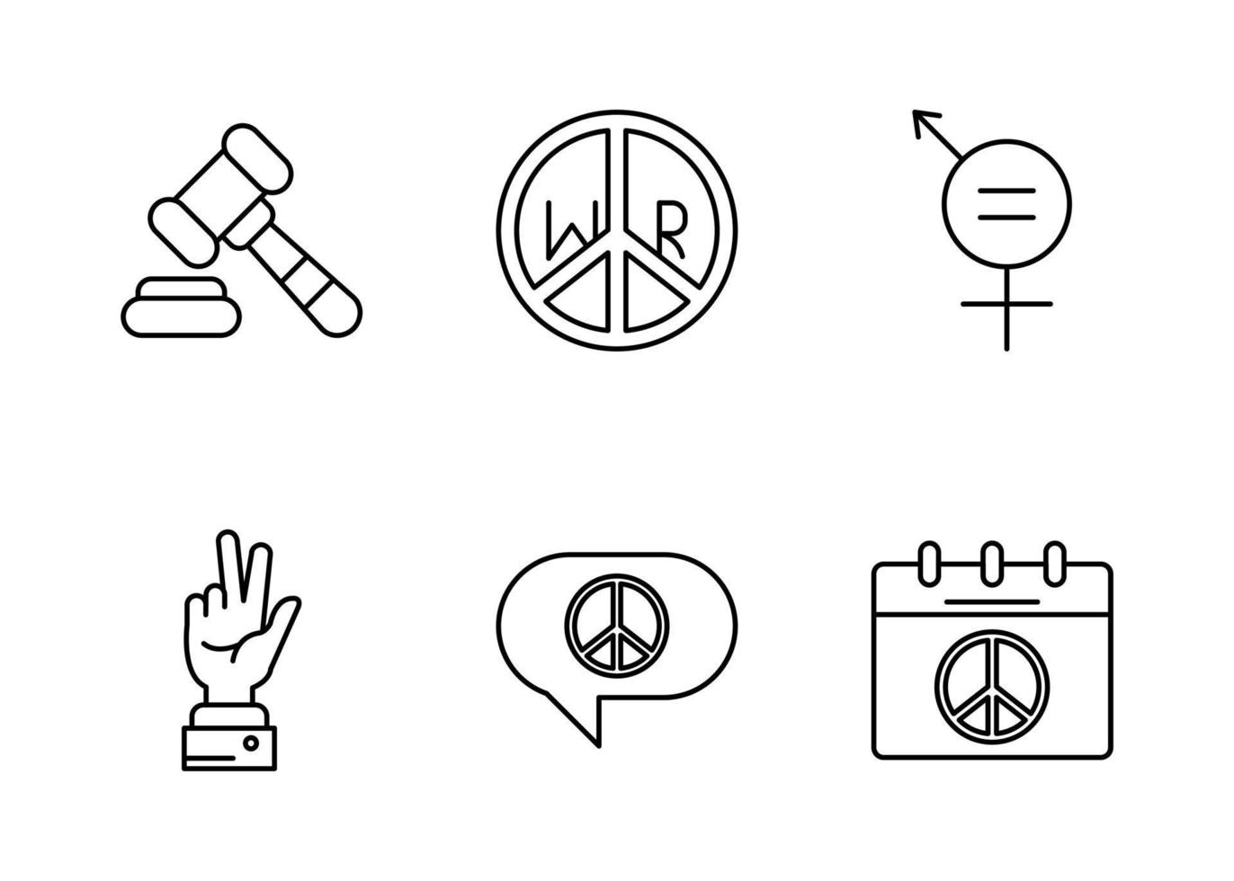 conjunto de iconos de vector de paz