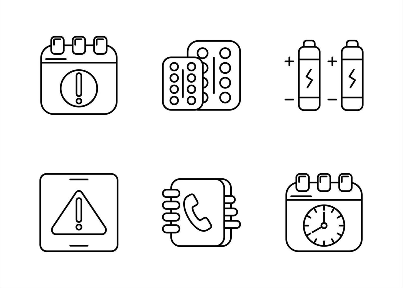 recordatorio y hacer conjunto de iconos vectoriales vector