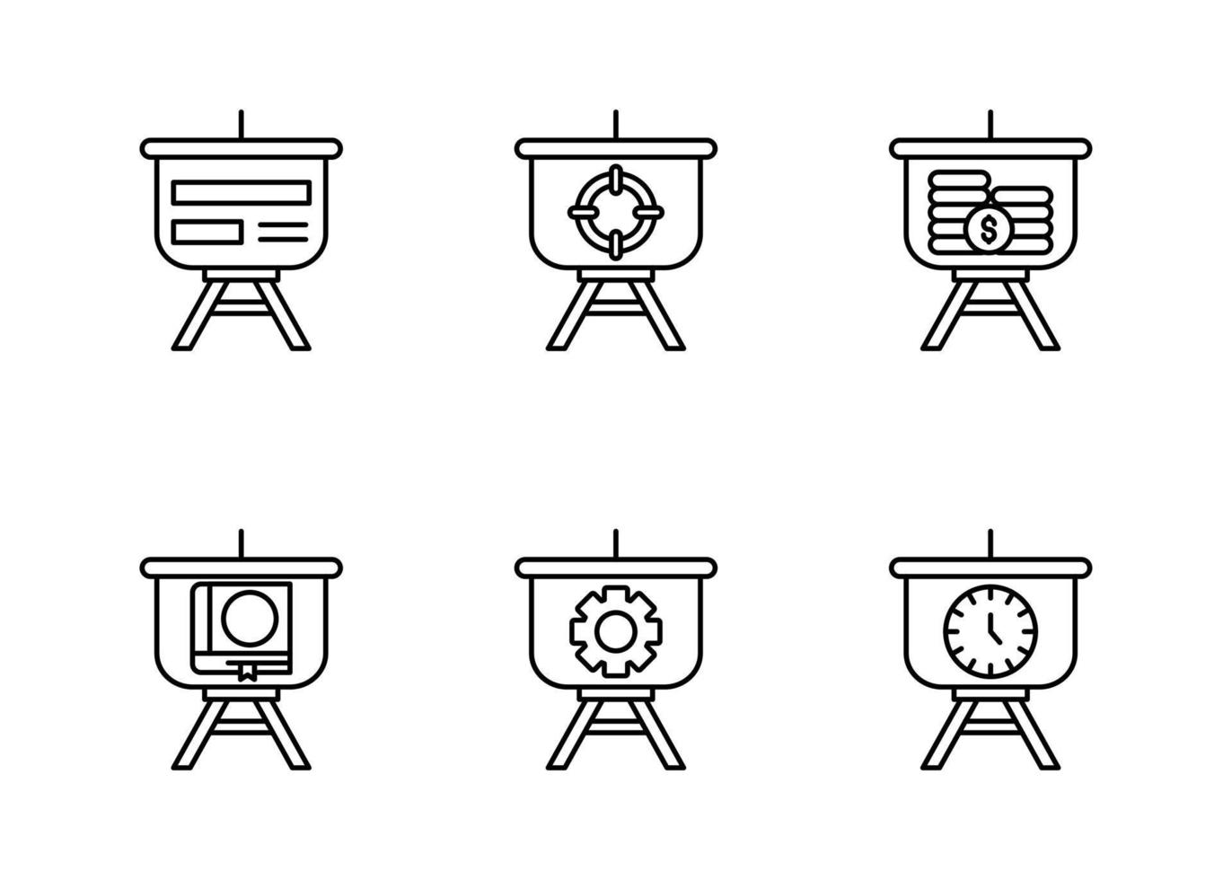 conjunto de iconos de vector de presentación