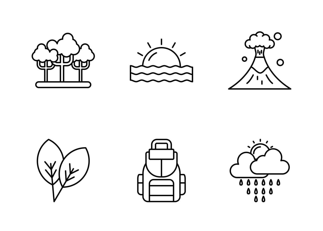 Rainforest Vector Icon Set