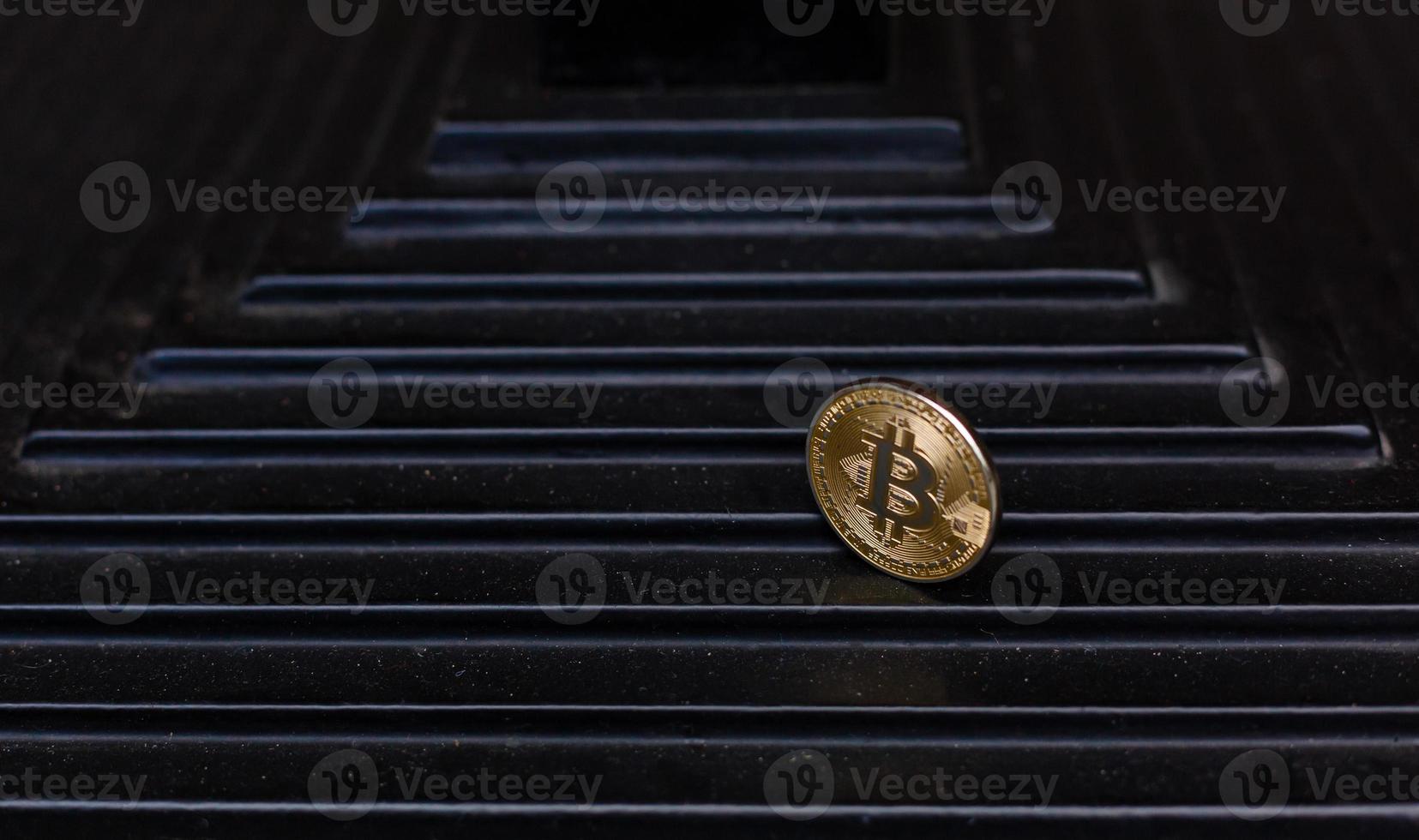 steps with bitcoin symbol years photo