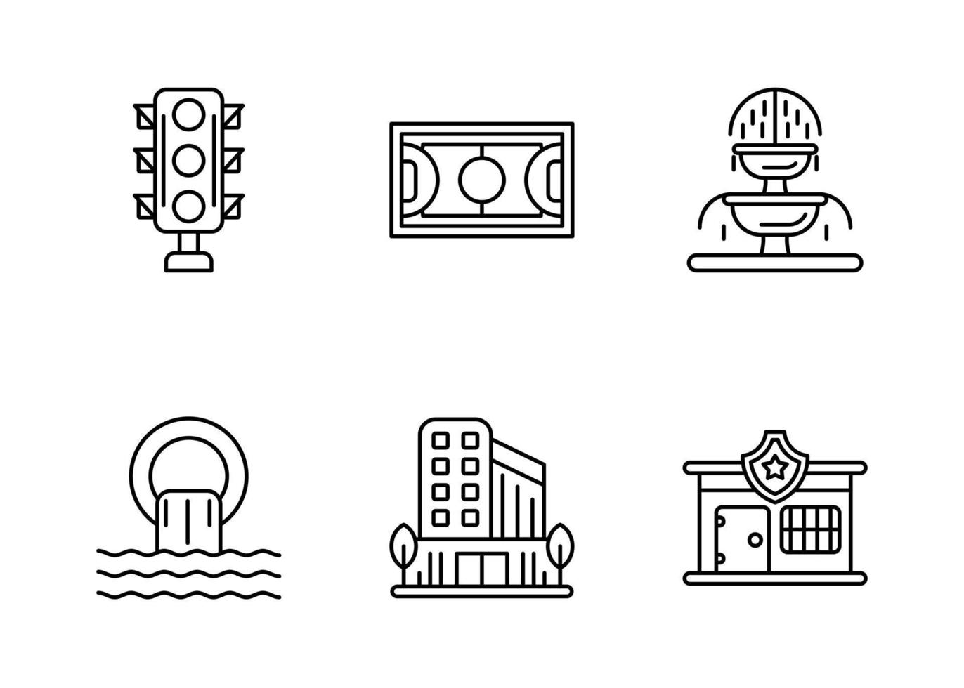 conjunto de iconos de vector de ciudad