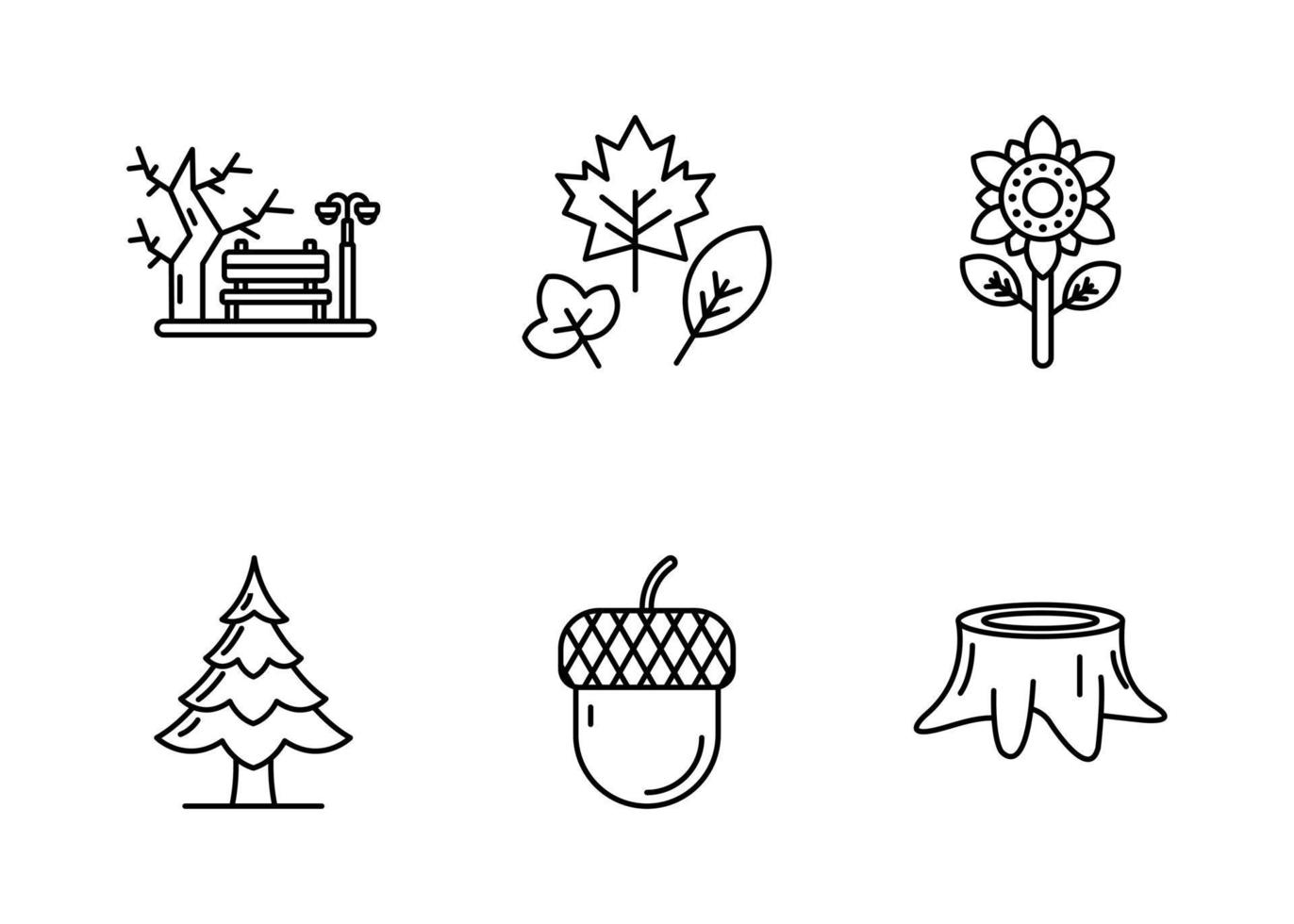 Autumn Nature Vector Icon Set