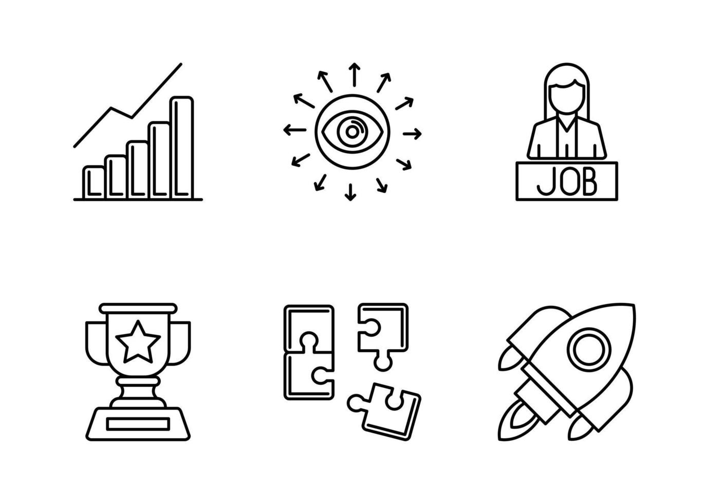 Goal Setting Vector Icon Set