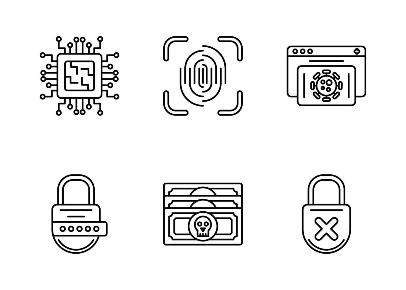 conjunto de iconos de vector de hacker