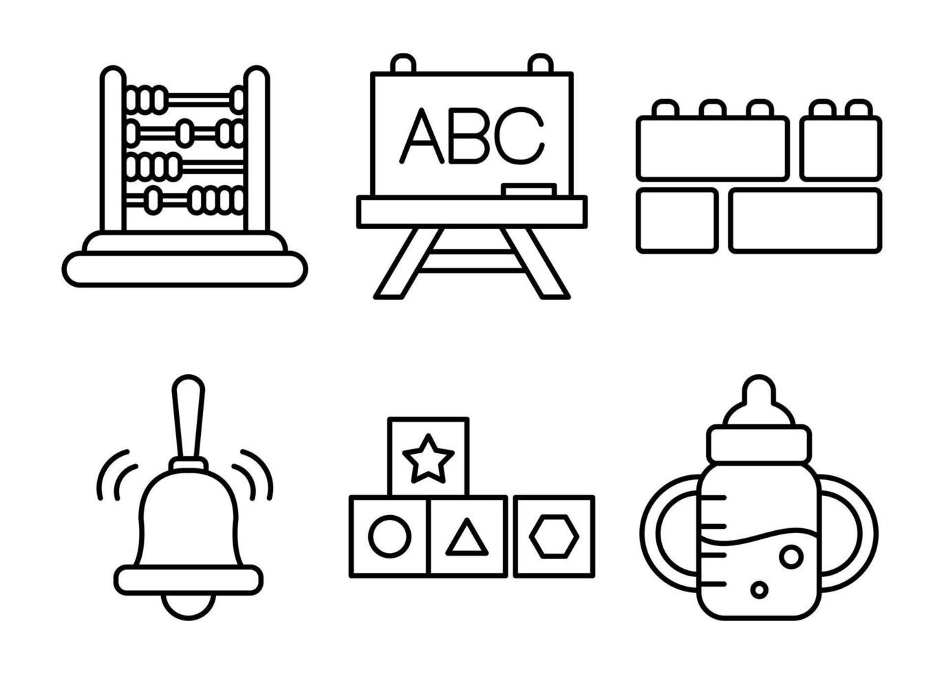 Kids Education Vector Icon Set