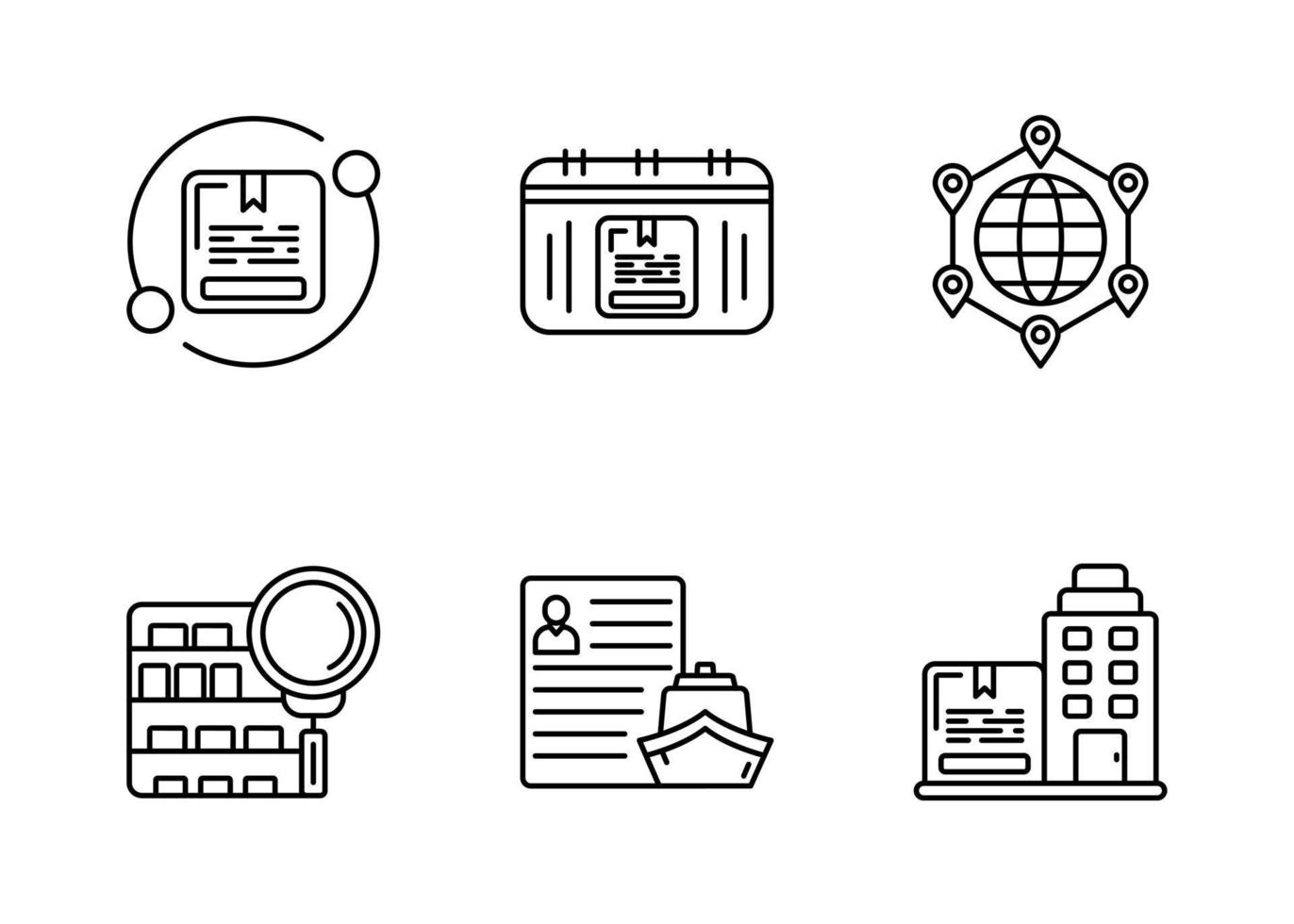 conjunto de iconos de vector de entrega logística