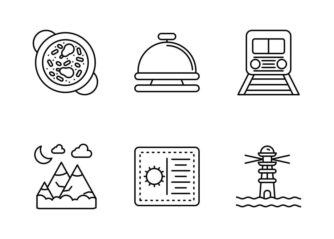 conjunto de iconos de vector de turismo