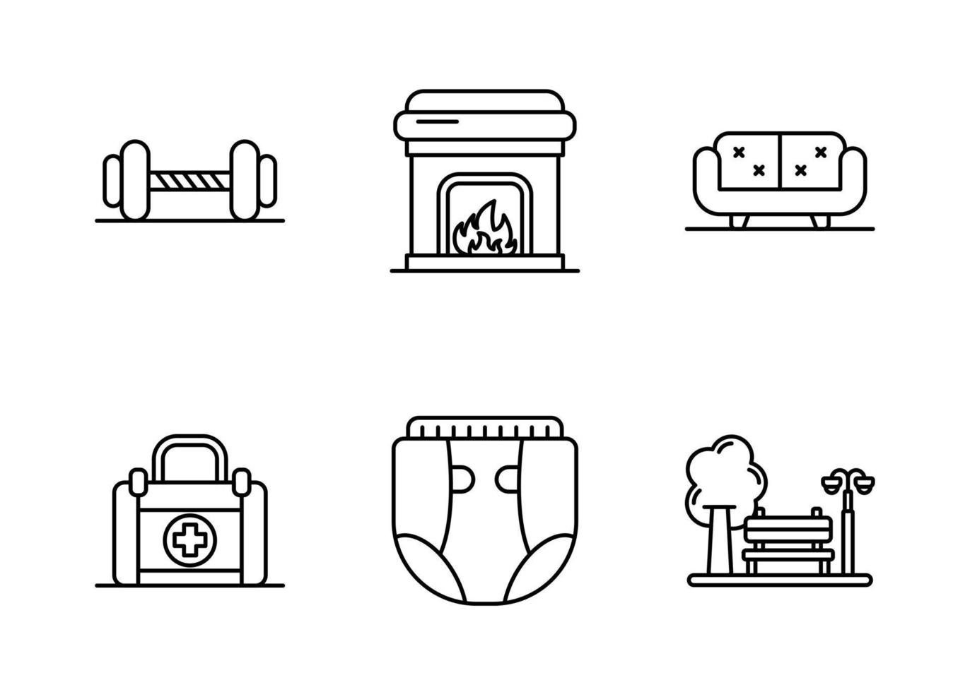 conjunto de iconos de vector de casa de retiro