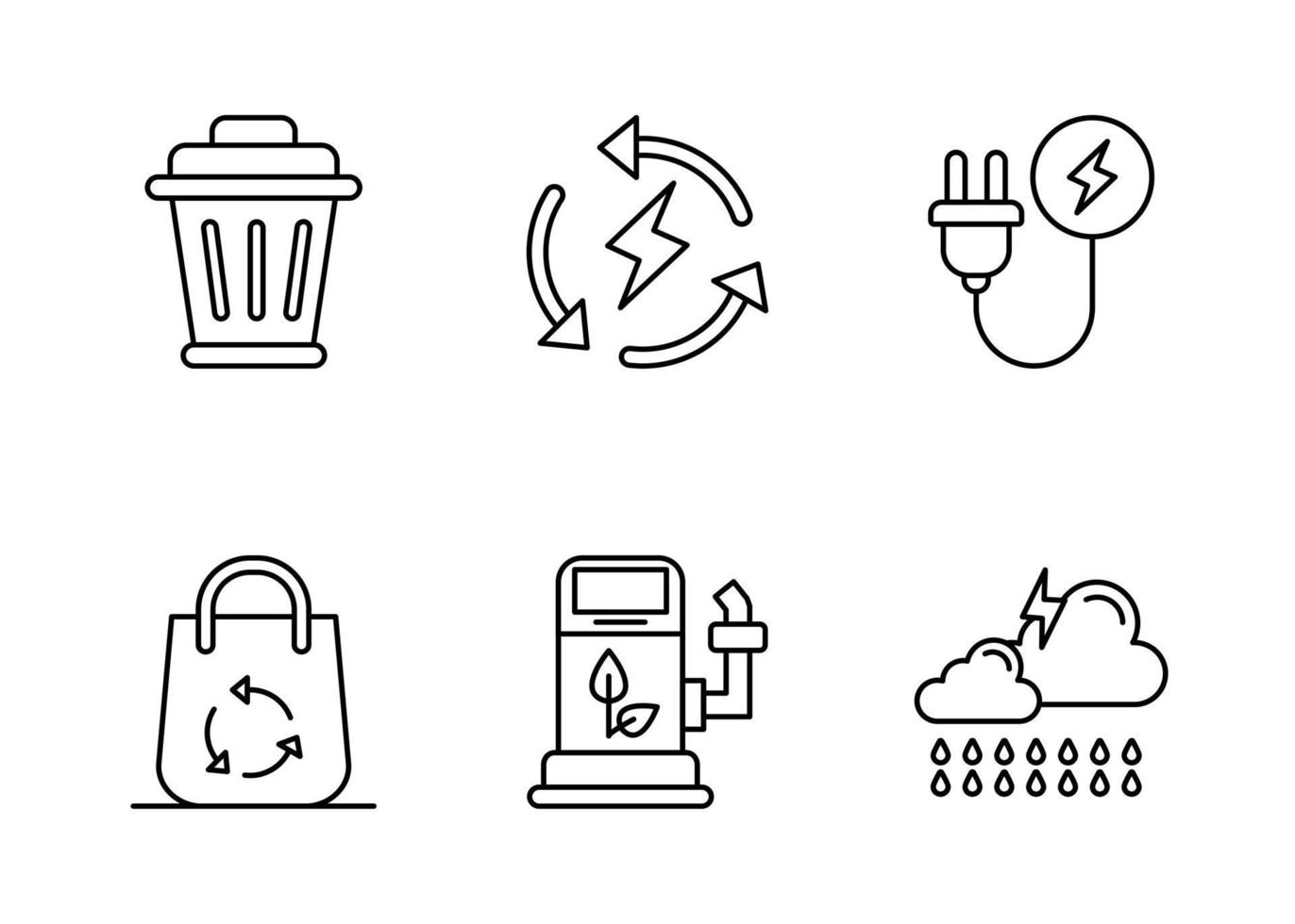 Sustainable Energy Vector Icon Set