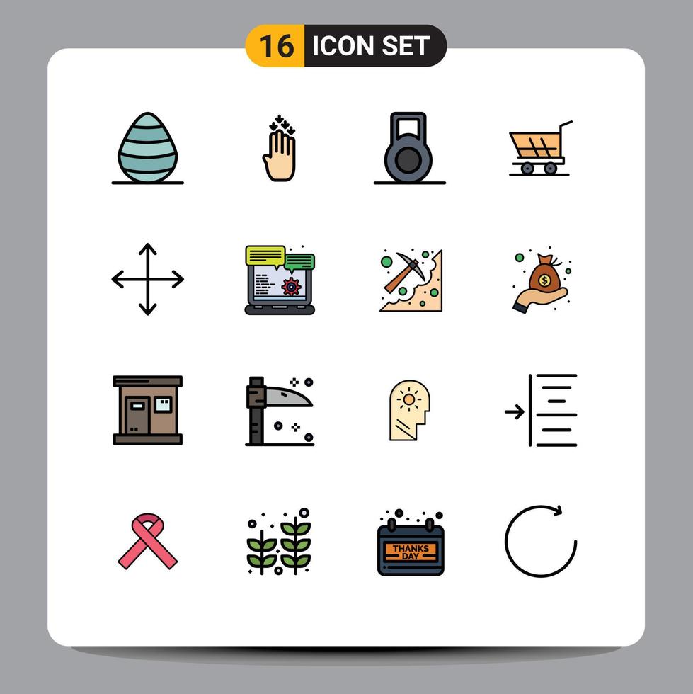 paquete de iconos de vectores de stock de 16 signos y símbolos de línea para la navegación del navegador direcciones con mancuernas comprar elementos de diseño de vectores creativos editables
