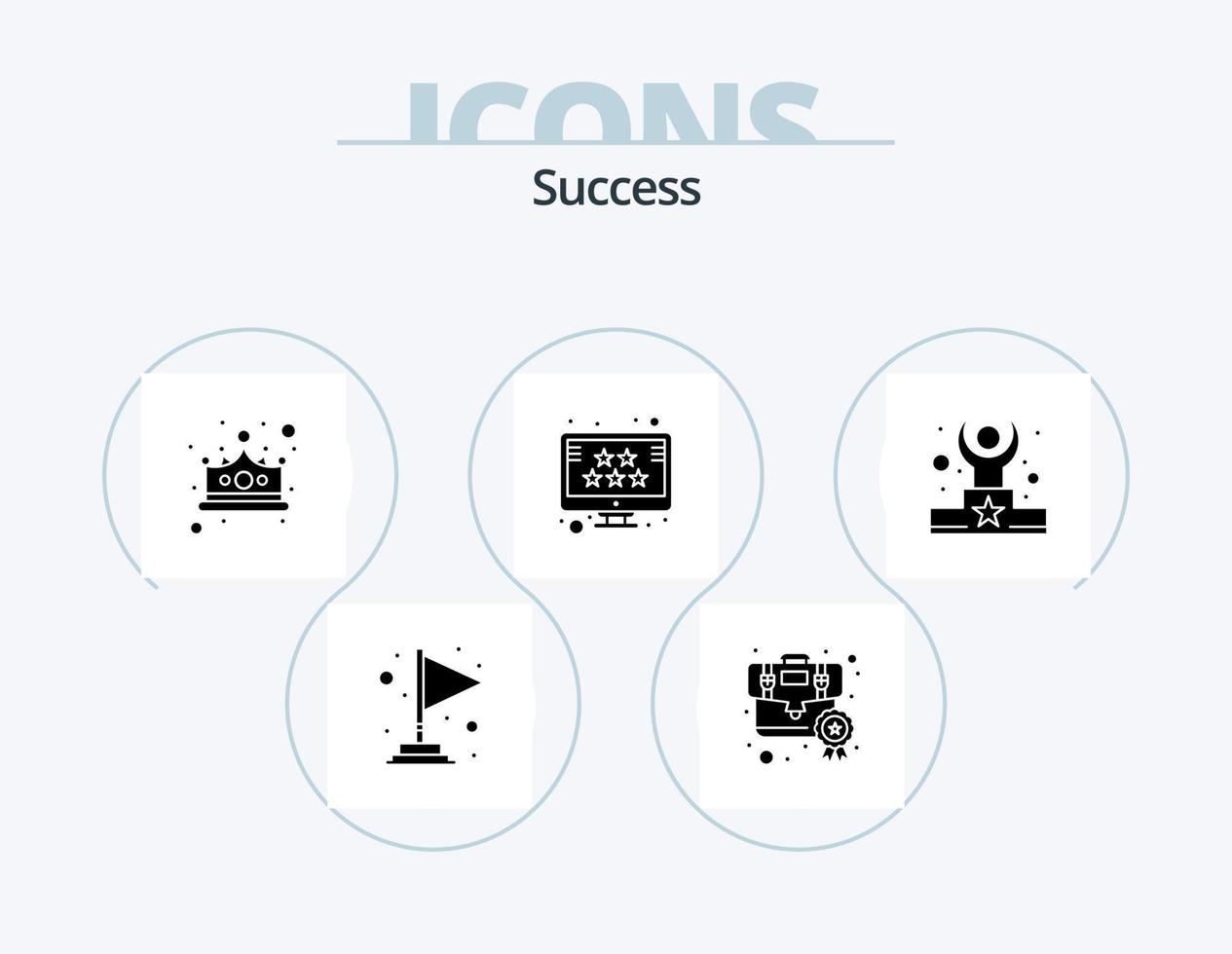 paquete de iconos de glifo de éxito 5 diseño de iconos. estrellas. clasificación. premio. clasificación. ganador vector