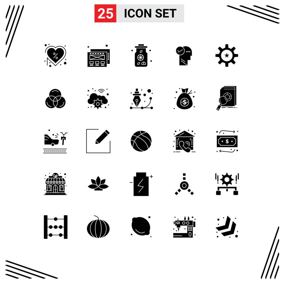 Modern Set of 25 Solid Glyphs Pictograph of resources human lemon hr solution Editable Vector Design Elements