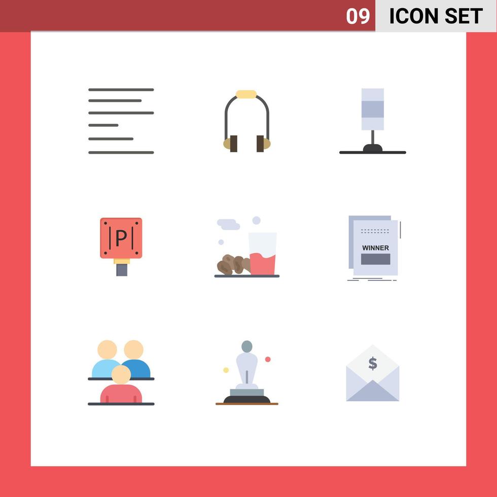 9 Creative Icons Modern Signs and Symbols of kareem food lamp drink sign Editable Vector Design Elements