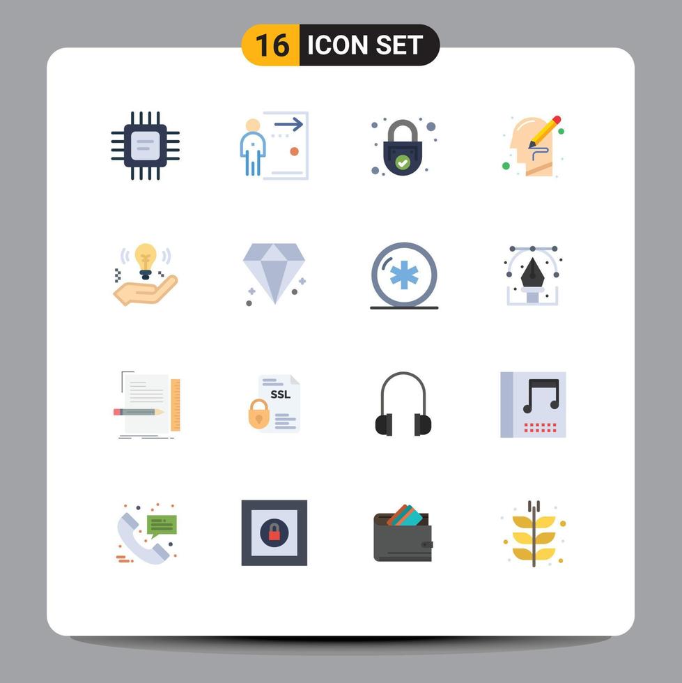 paquete de iconos de vector de stock de 16 signos y símbolos de línea para el procesador de bloqueo de chip despedido paquete editable seguro de elementos de diseño de vector creativo