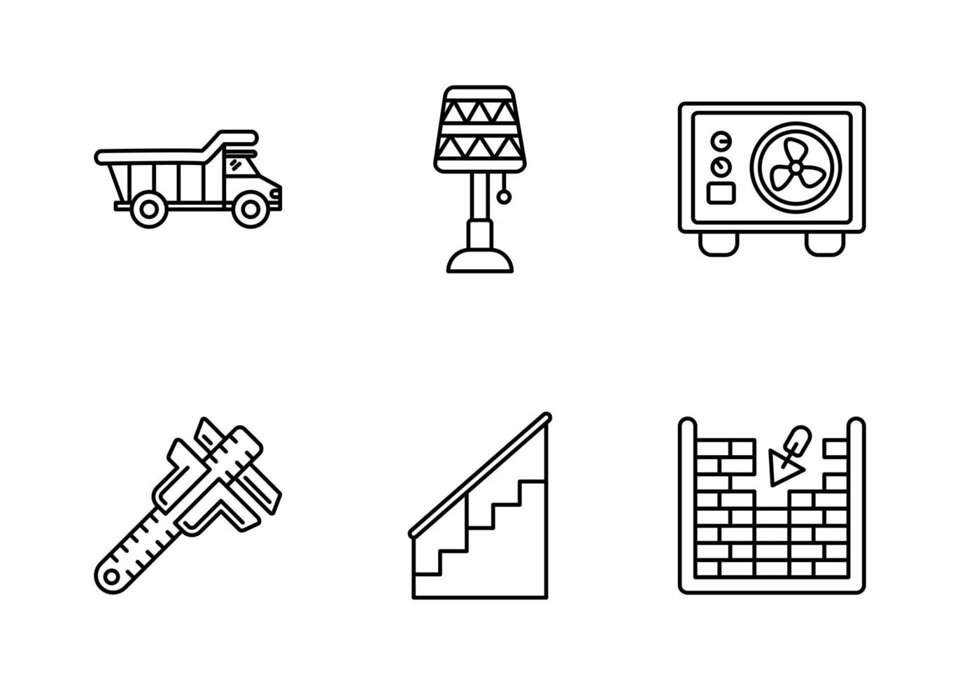 conjunto de iconos de vector de construcción