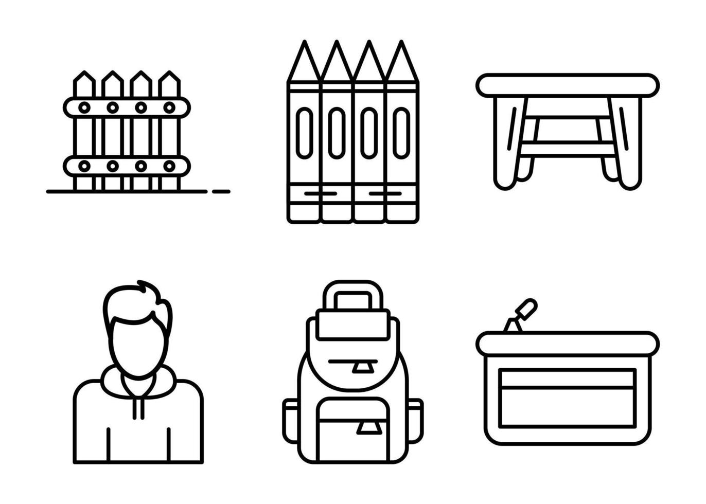 conjunto de iconos de vector de educación infantil