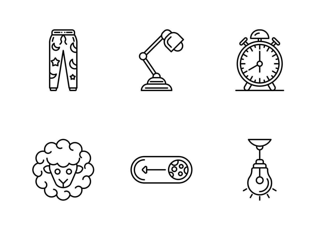 Time To Sleep Vector Icon Set