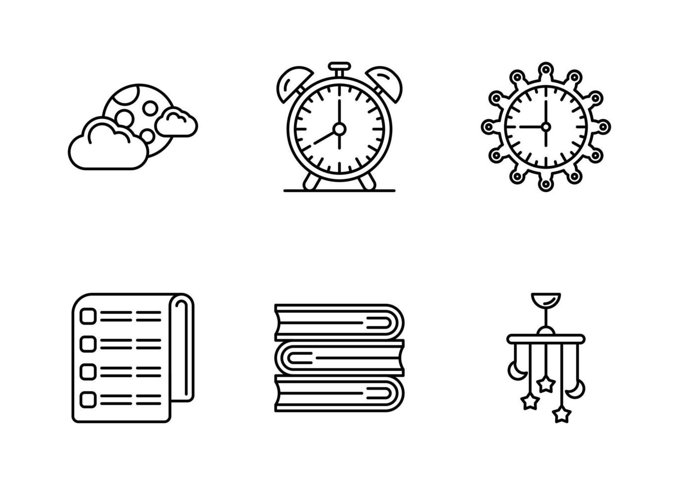 Time To Sleep Vector Icon Set