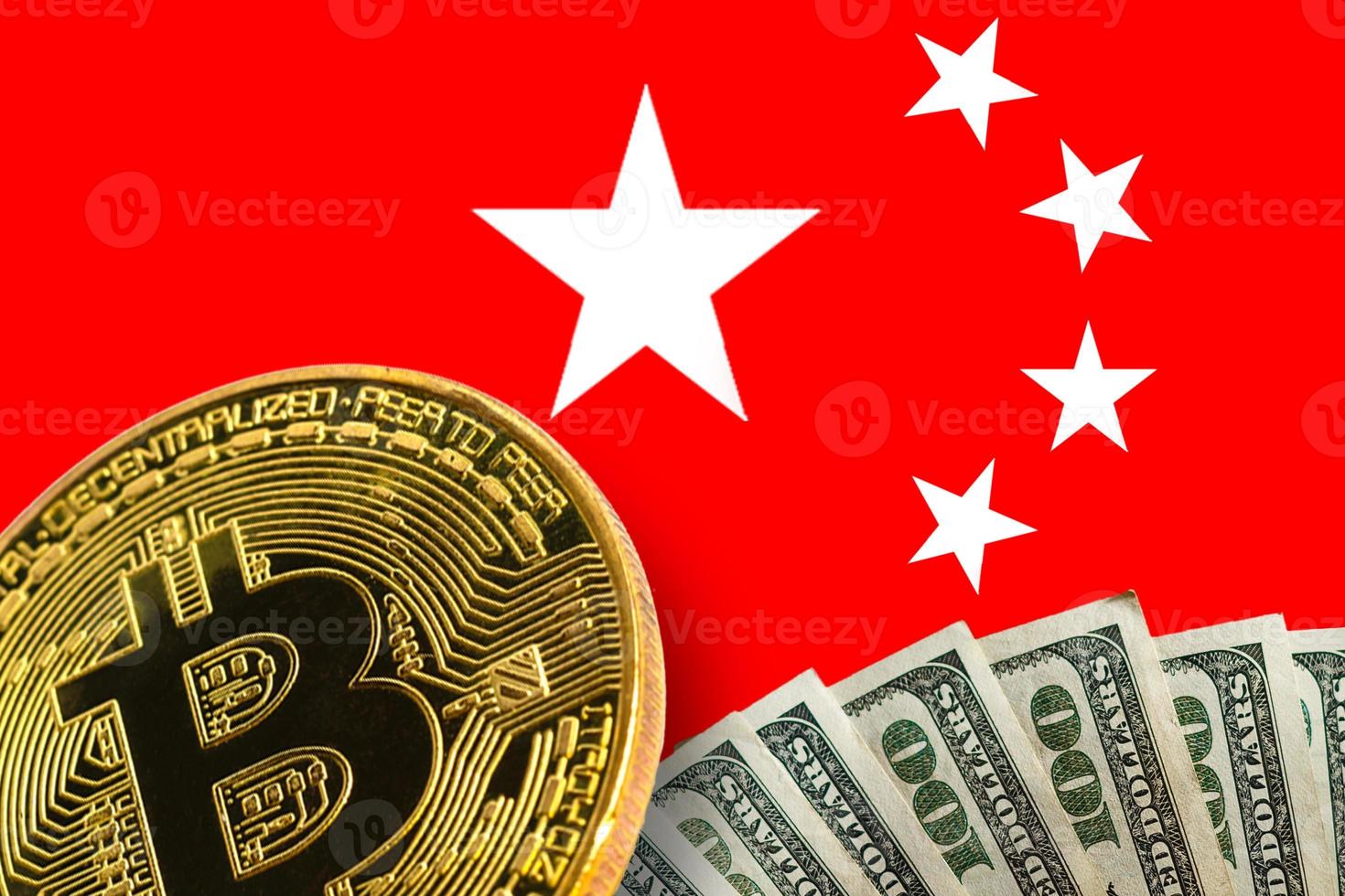 golden bitcoin virtual money photo