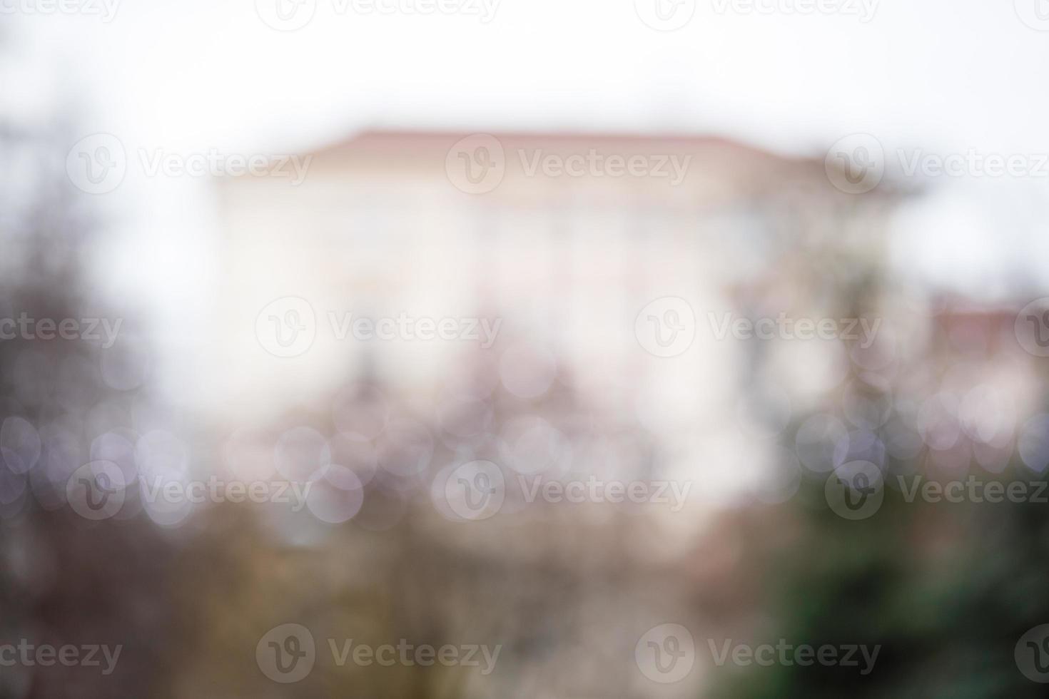 Blur inside office building with bokeh light background, photo