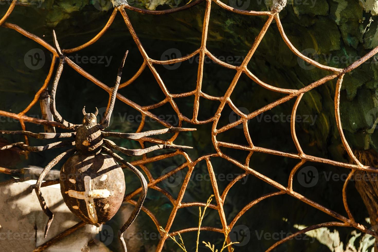 iron spider web with spider photo