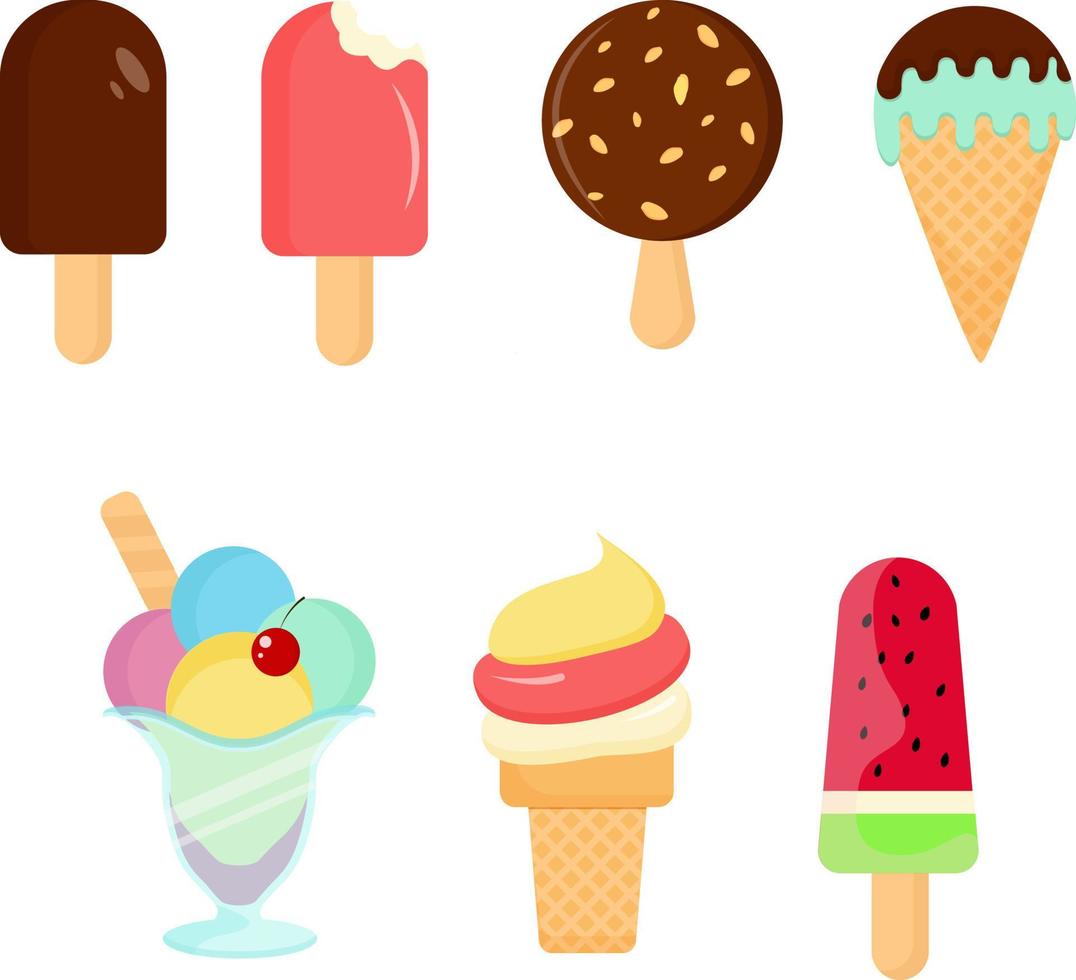 A set of various ice cream vector