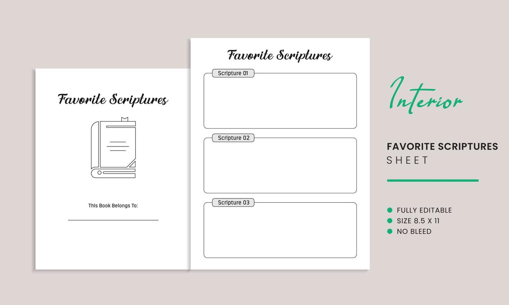 Favorite Scriptures Interior Template vector