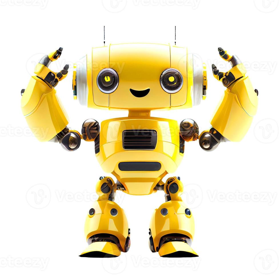 cute robot on white background for decorating the content of the project photo