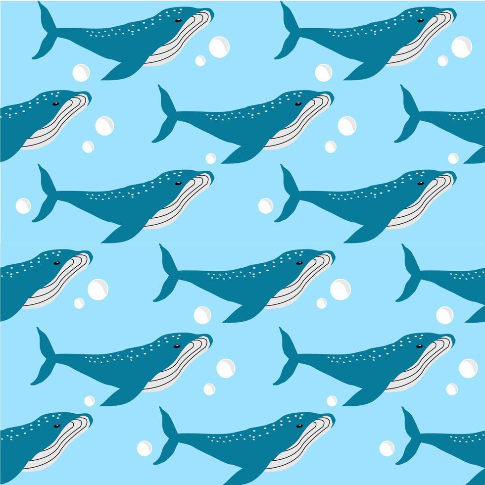 Blue Whale Ocean Vector Illustration