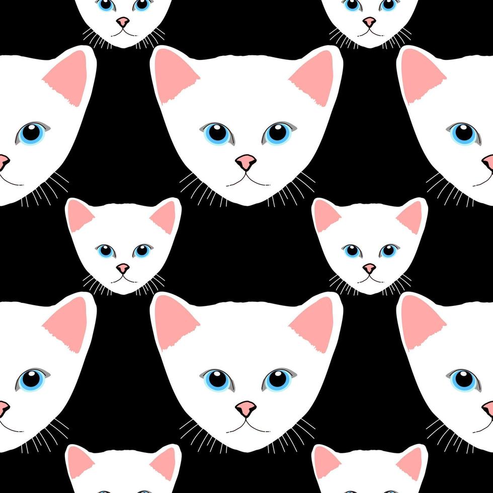 cat seamless pattern, illustration, vector