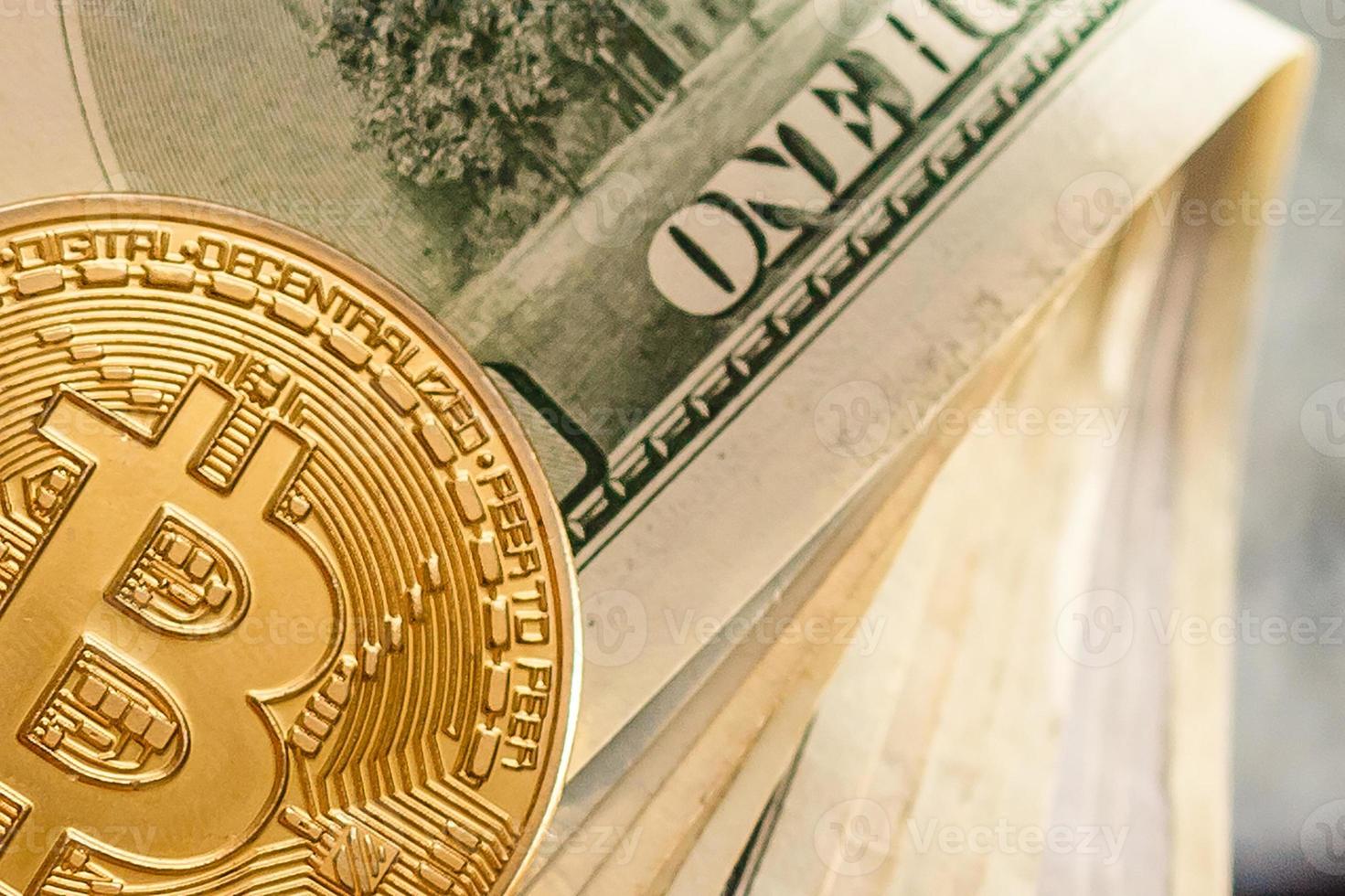Bitcoin and dollar btc market symbol cryptocurrency rising above the united states dollar gold photo