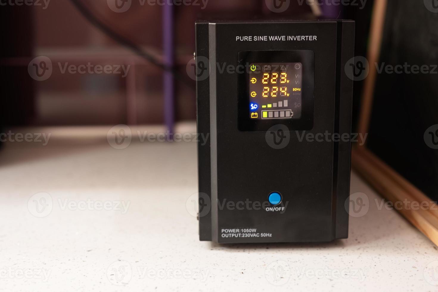 Pure sine wave inverter. Backup Power UPS 1000 W with stabilizer for home. photo