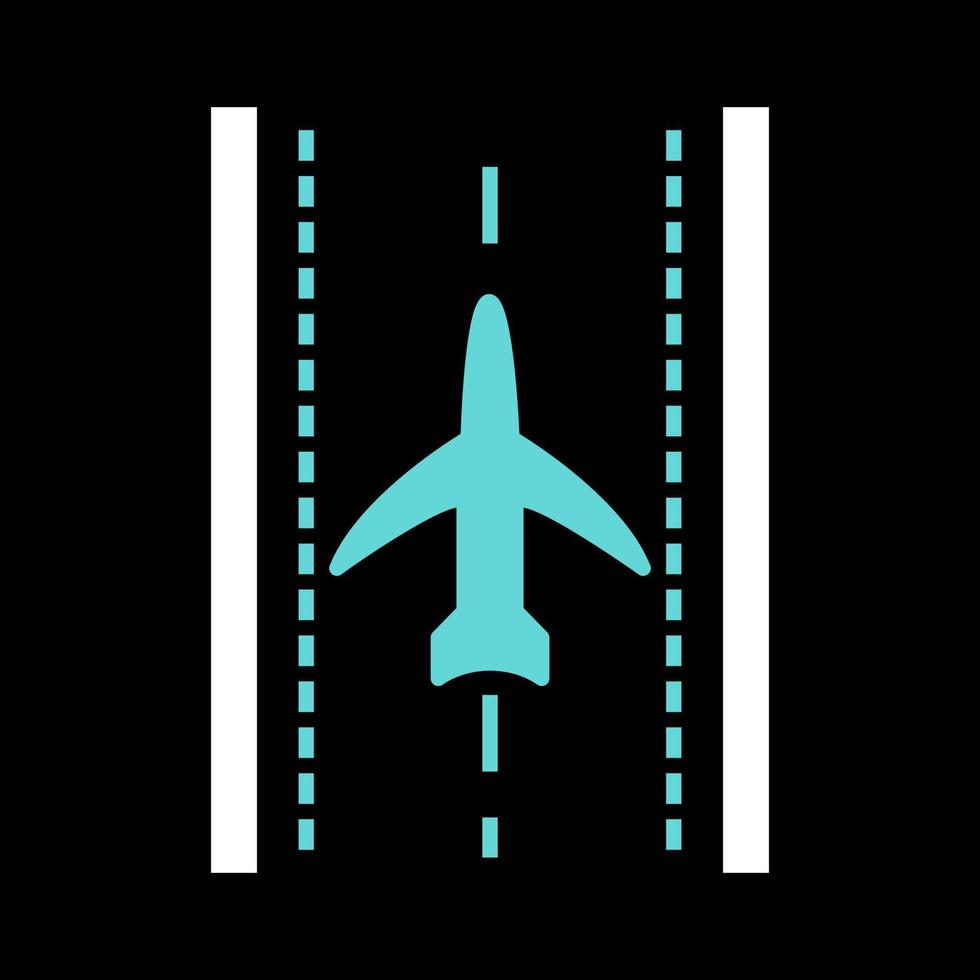 Plane on Runway Vector Icon