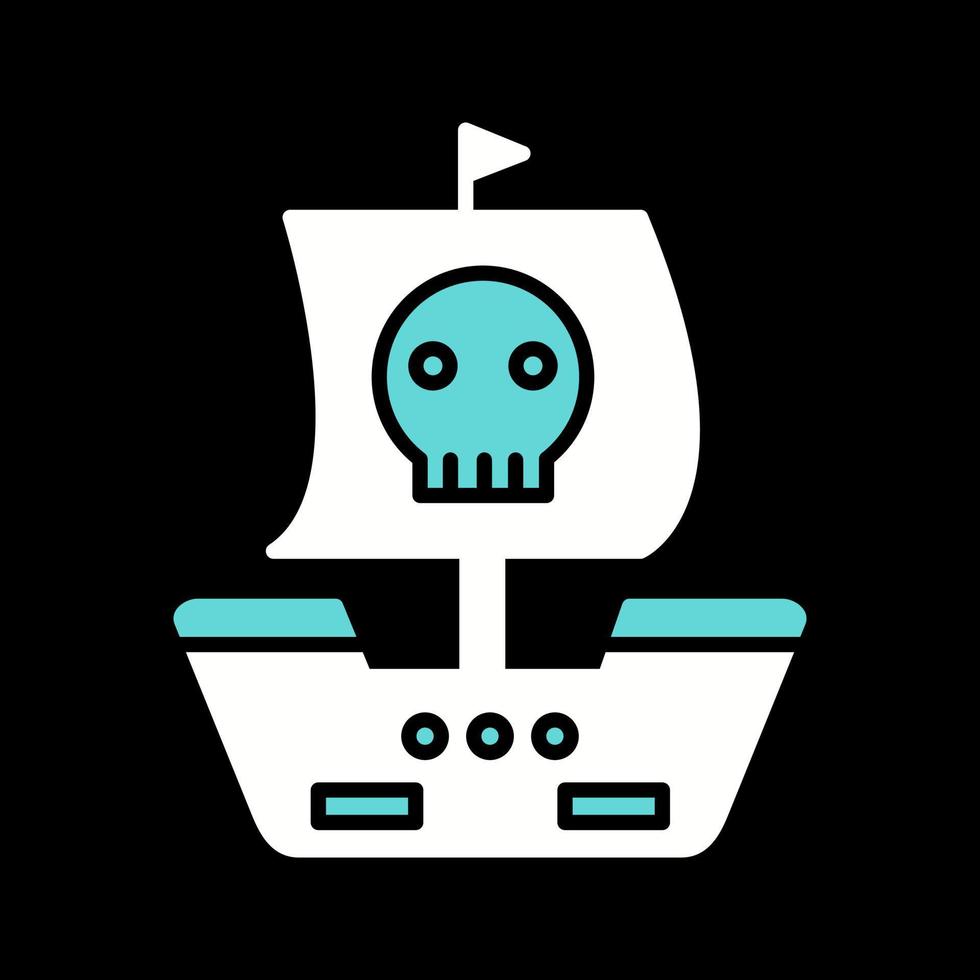 icono de vector de barco pirata