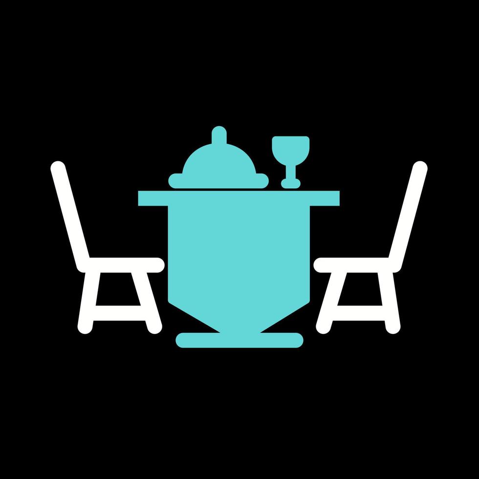 icono de vector de mesa de cena