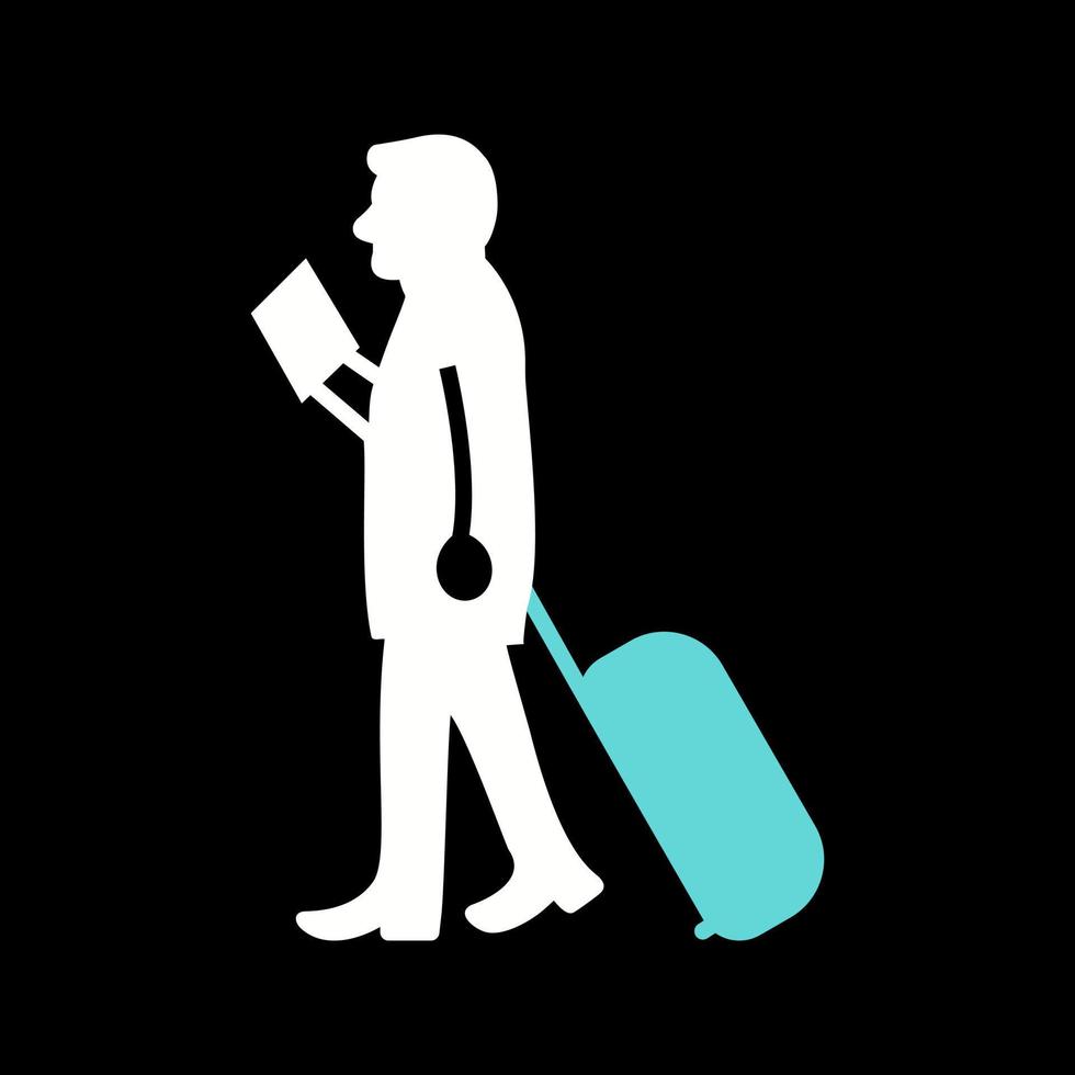 Walking with Luggage Vector Icon