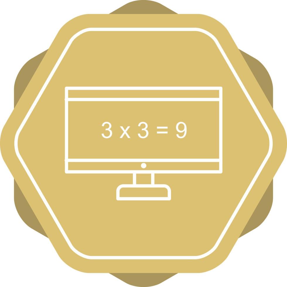 Beautiful Math On Screen Line Vector Icon