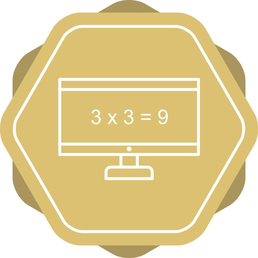 Beautiful Math On Screen Line Vector Icon