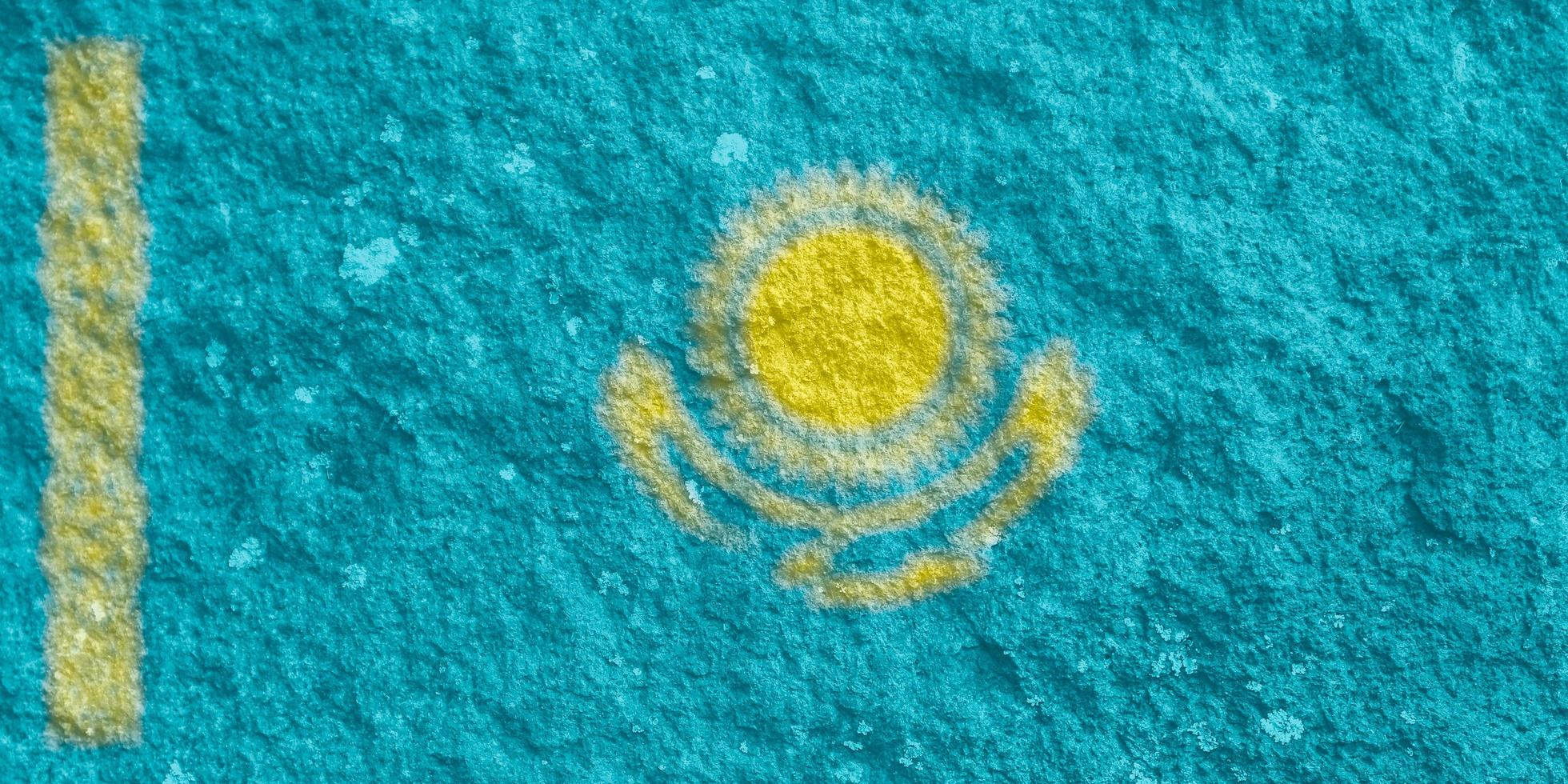 kazakhstan flag texture as the background photo