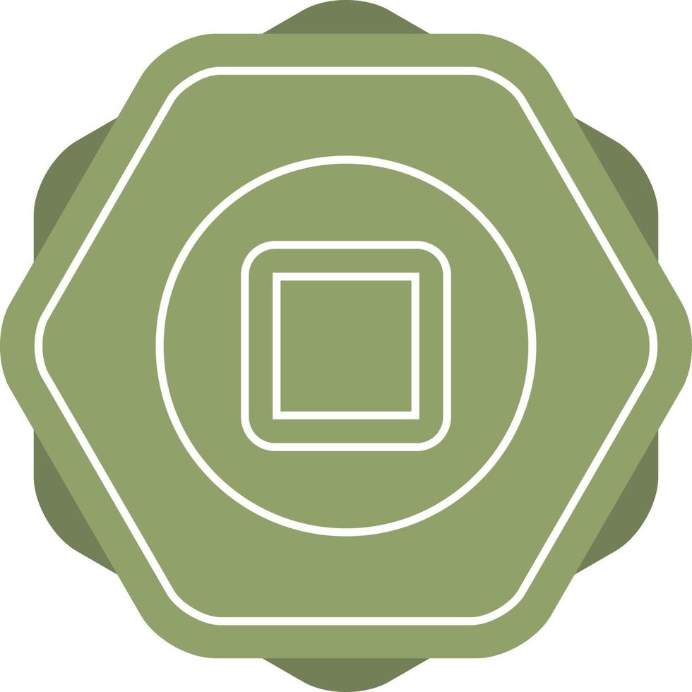 Beautiful Stop Button Line Vector Icon