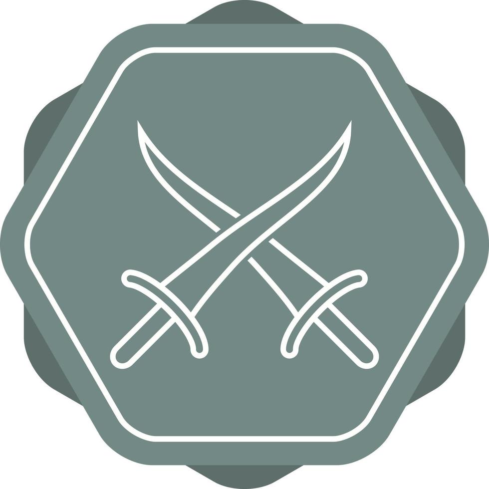 Beautiful Arabian Swords Line Vector Icon