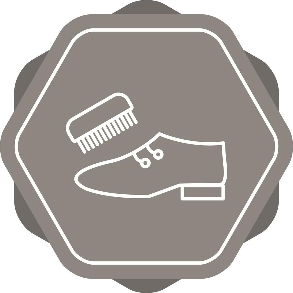 Beautiful Shoe And Brush Line Vector Icon