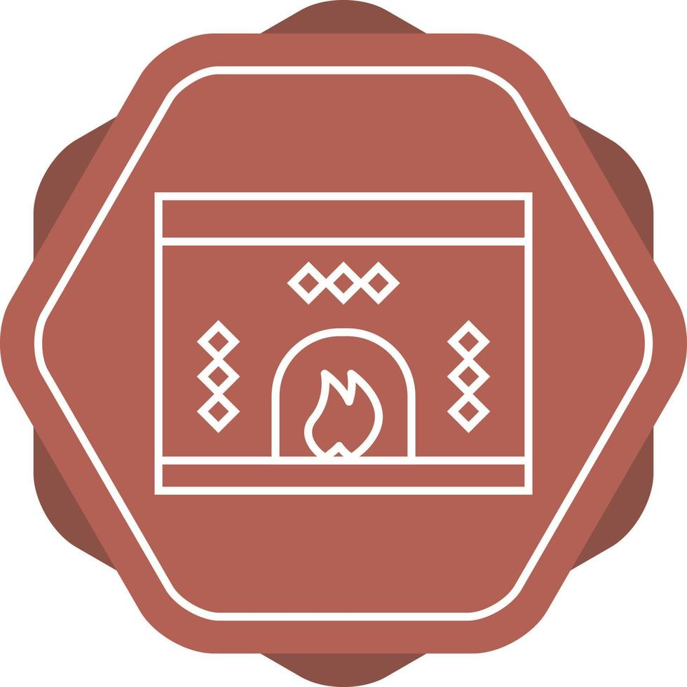 Beautiful Fireplace Line Vector Icon