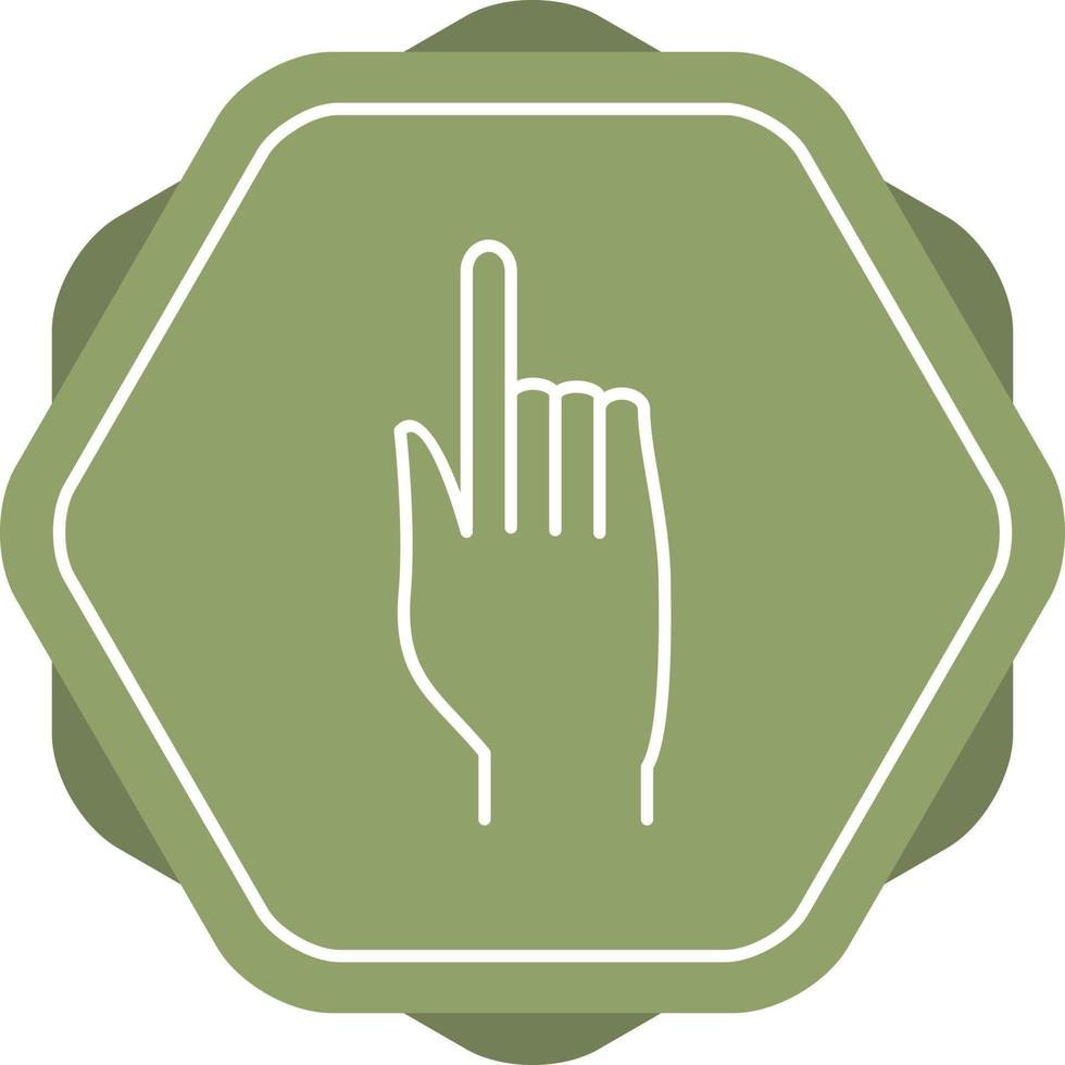 Beautiful Raised Finger Line Vector Icon