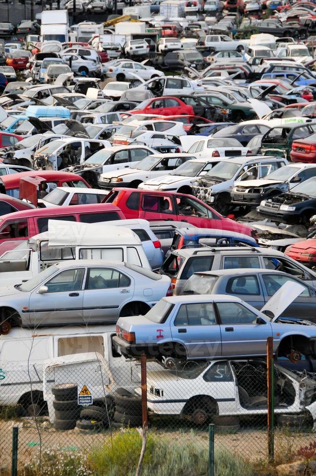 Old Junk Cars On Junkyard photo